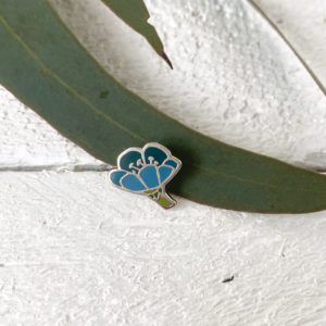 Floral Enamel Pin (Blue)