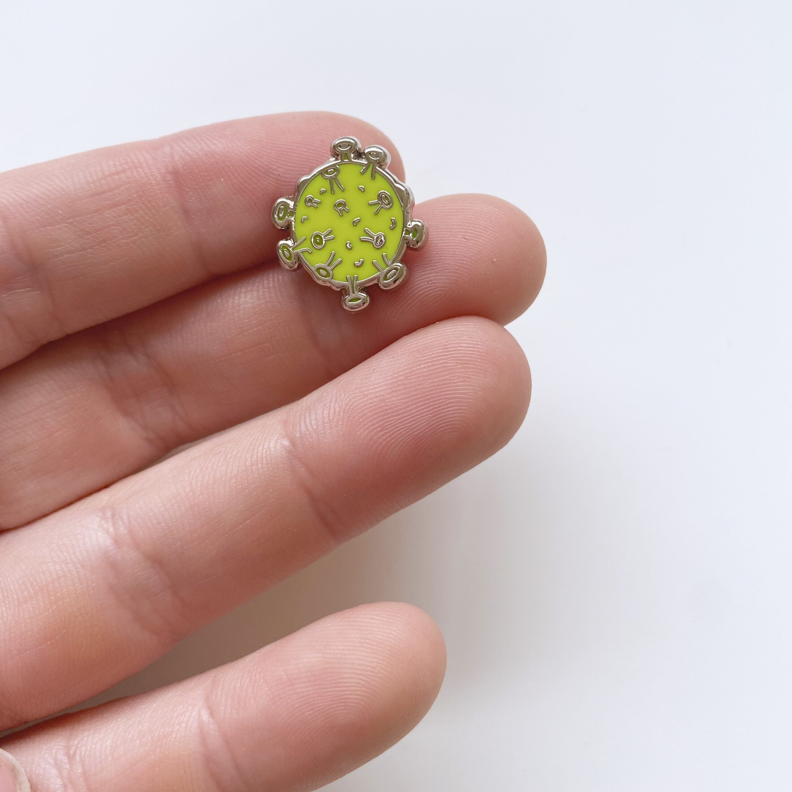 Green Virus Enamel Pin