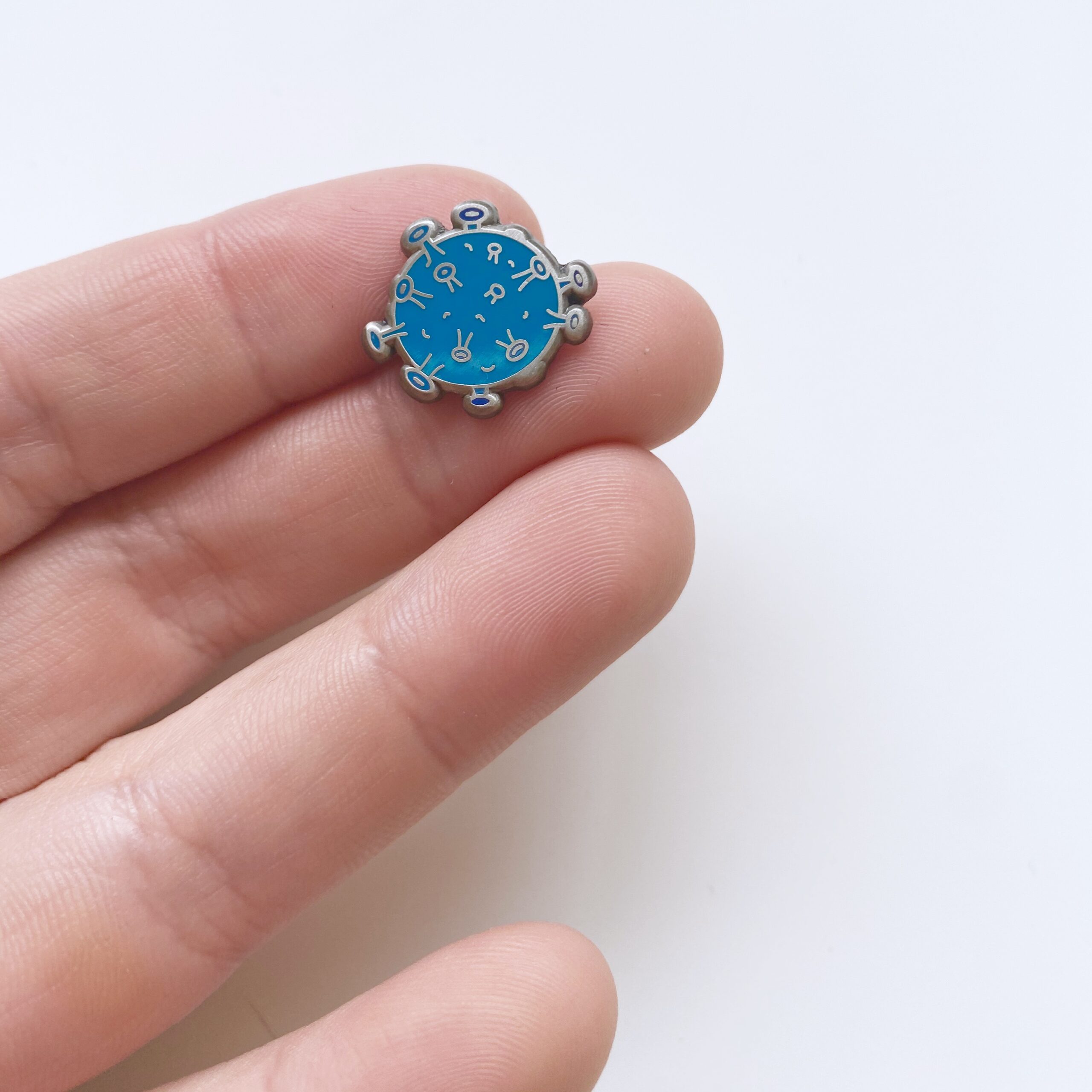 Blue Virus Enamel Pin