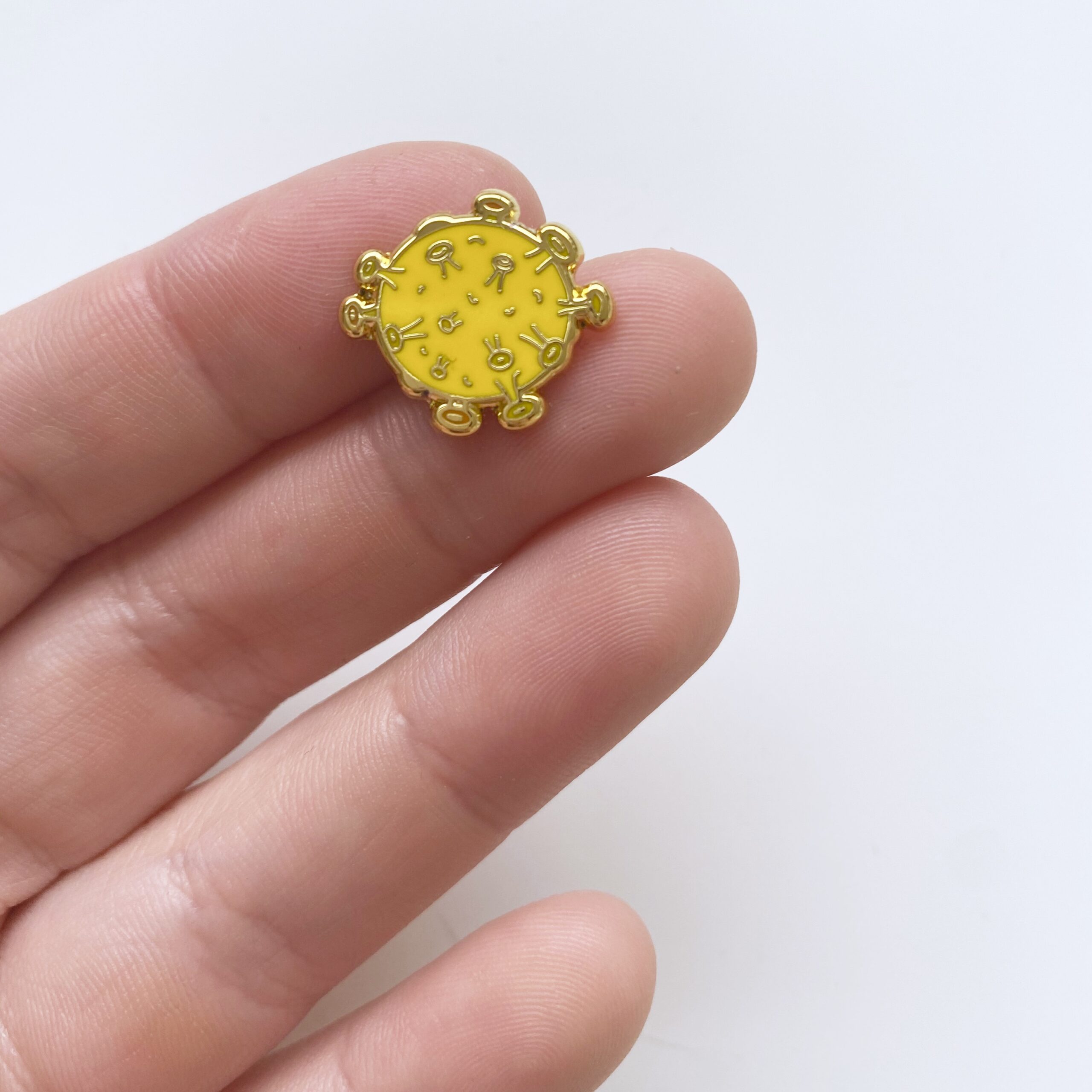 Gold Virus Enamel Pin